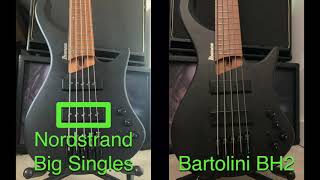 Bartolini BH2 vs Nordstrand Big Singles bass pickup shootout [upl. by Scholem48]