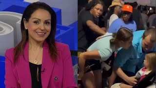 Lefties losing it Kamala fan screams at toddler in stroller [upl. by Erdnaet]