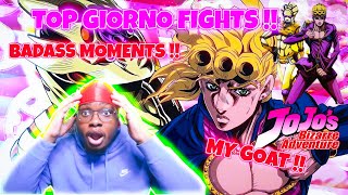 NON JOJO FAN REACTS  Reacting To Giorno Giovanna BADASS MOMENTS Reaction JJBA Golden Wind [upl. by Whitebook]