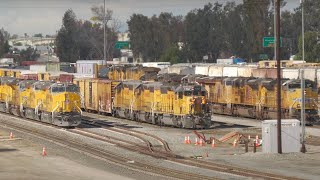 Heavy Freight Action at Union Pacifics West Colton Railyard 12222023 [upl. by Martainn610]