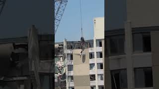 Witness the Incredible Demolition of Saginaw Plaza Hotel by Wrecking Ball demolition wreckingball [upl. by Zeculon555]