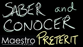 PRETERIT Definition changes of SABER and CONOCER in the pretérito [upl. by Redna498]