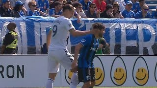 RED CARD Zlatan Ibrahimovic slaps opponent in the head [upl. by Marlea]