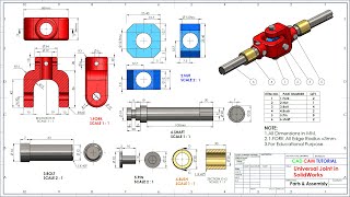 Universal Joint Exercise in Solidworks [upl. by Noiwtna]