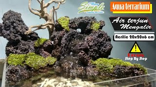 Low budget nano aqua terrarium dengan air terjun mengalir  Paludarium 9 [upl. by Aeirdna788]