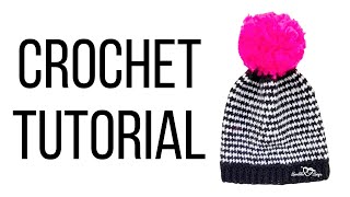 Crochet Houndstooth Pattern Tutorial flat and round [upl. by Raffaj]