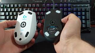 Logitech G305 vs Logitech G Pro Comparison  Clicks Mouse Feet Shape Glide [upl. by Angy]