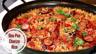 One Pan Chorizo Rice in 30 Minutes [upl. by Etty109]