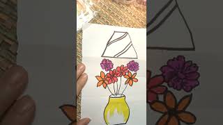 Surprise Folding Lamp  How to Draw Cute Floral Lamp  Drawing Painting Coloring for Kids shortfeed [upl. by Jahdai]