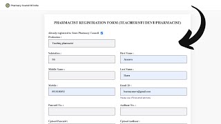 PCI MPharm Students Registration Process for Central Pharmacist  PCI Pharmacist Registration 2024 [upl. by Hite]