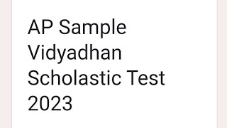 How To Attend Sample Test For Vidyadhan Scholarship Test [upl. by Ronoel]