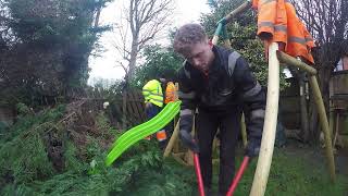 Conifer hedge removal Cressington Park Liverpool by Fischerco Gardening amp Tree Surgery Aigburth [upl. by Notaek]