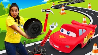 Lustige Schule für Kinder Lightning McQueen in der Werkstatt Spielzeug Video auf Deutsch [upl. by Andrey18]