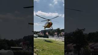 RTH Christoph 28 Abflug bei der Feuerwehr HildersMitte nach Einsatz [upl. by Norvall]