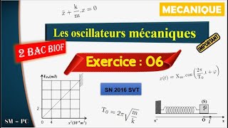 Les oscillateurs mécaniques  Exercice 06  pendule élastique  SN 2016 SVT  2 BAC BIOF SMPCSVT [upl. by Nobe]