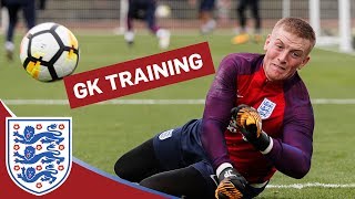 Goalkeeper Training LongRange strikes with Hart Pickford Forster amp Butland  Inside Training [upl. by Raynah]