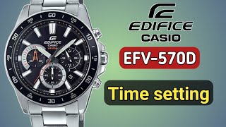 How to set time on Casio Edifice EFV570  Chronograph reset [upl. by Innavoij]