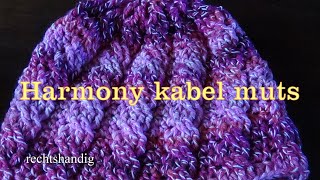 Haken  tutorial 590 Harmony kabel muts [upl. by Reggis171]