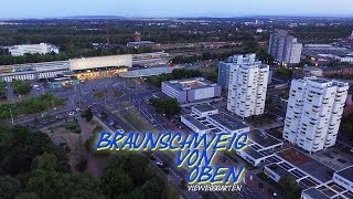 Drohnenflug zum Sonnenuntergang über Braunschweig Viewegsgarten  DJI Drohne  Bahnhof BrawoPark [upl. by Eadie618]