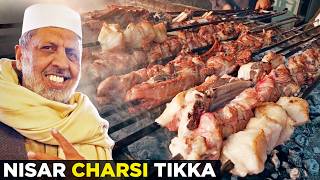 Nisar Charsi Tikka  Namak Mandi Peshawar  Best Mutton Karhai Namkeen Gosht Pakistani Street Food [upl. by Iorgos]