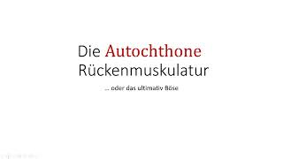 Autochthone Rückenmuskulatur Teil 2  Erector spinae [upl. by Einnalem]