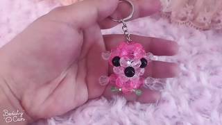 DIY kawaii bead monkey keychain 水晶串珠教学 小猴挂饰 [upl. by Uyerta]