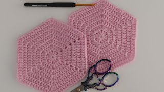 The Easiest Way to Make Hexagons in Minutes  How to Crochet Hexagon for Beginners [upl. by Pittel251]