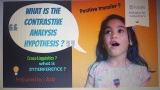 Contrastive analysis hypothesis  crosslinguistic influence [upl. by Grissom145]