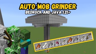 EASY MOB GRINDER FARM For Minecraft Bedrock and Java 121 [upl. by Quinby124]