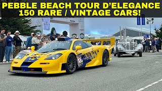 Pebble Beach Tour dElegance 2023  150 RARE Vintage Concours dElegance Cars Presented by Rolex [upl. by Edelsten982]