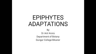 EPIPHYTES ADAPTATIONS [upl. by Vastha]