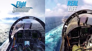 Flight Simulator vs Real Life  FA18 Carrier Landing MAX GRAPHICS [upl. by Nrehtak500]