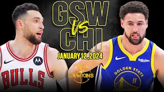 Golden State Warriors vs Chicago Bulls Full Game Highlights  January 12 2024  FreeDawkins [upl. by Fraase]