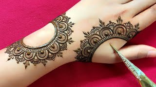 Very beautiful stylish back hand mehndi design  Easy mehndi  Simple mehndi  Mehndi design Mehndi [upl. by Gnaoh337]