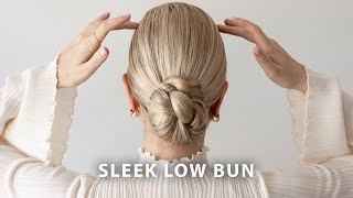 HOW TO Easy Sleek Low Bun Tutorial💗 [upl. by Pickens350]