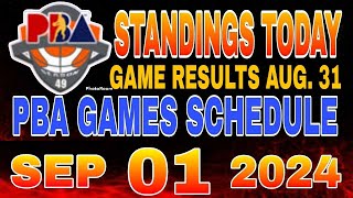 PBA Standings today as of August 31 2024  PBA Game results  Pba schedule September 1 2024 [upl. by Gherardi]