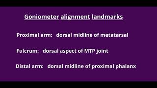 Range of Motion Measurement Toes Metatarsophalanageal MTP Extension [upl. by Agon957]