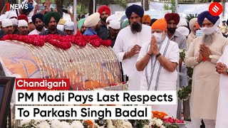 PM Modi Pays Last Respects To Parkash Singh Badal In Chandigarh  SAD Punjab  Akali Dal [upl. by Daphie]