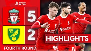 Connor Bradley Stars In Reds Win  Liverpool 52 Norwich City  Emirates FA Cup 202324 [upl. by Marilla]