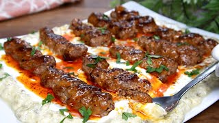 طبخ أسهل وأسرع وصفة كفتة كباب بطريقة تركية مبتكرة للغاية 😋 Very Creative Turkish Kofta kebab recipe [upl. by Maiocco]