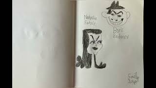 Drawing of Boris Badenov amp Natasha Fatale from Rocky amp Bullwinkle [upl. by Ferrand]