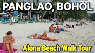 PANGLAO BOHOL Philippines  MOST POPULAR BEACH of Bohol Island  Alona Beach Walking Tour [upl. by Farrison]