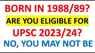 UPSC IAS Age Limit For UPSC Exam  IAS Eligibility Criteria 2023 2024  UPSC cut off  VYSH IAS FREE [upl. by Ocsecnarf]