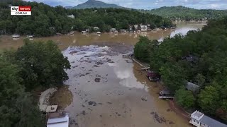 Drone footage captures devastating aftermath of Hurricane Helene [upl. by Akirre]