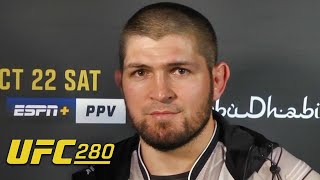 Khabib Nurmagomedov describes his nerves in corner for Islam Makhachev at UFC 280  ESPN MMA [upl. by Netta]