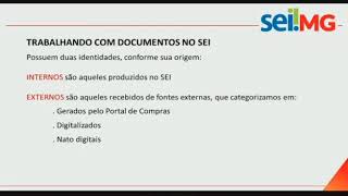 SEPLAGMG Capacitação SEI Processo de Compras [upl. by Cara]