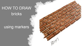 How to draw a brick wall with markers Tips and tricks included [upl. by Nashoma760]