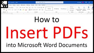 How to Insert PDFs into Microsoft Word Documents PC amp Mac [upl. by Jarad]