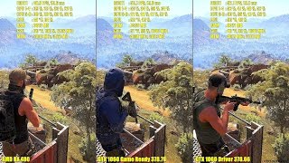 Ghost Recon Wildlands Update Nvidia Game Ready Driver GTX 1060 Vs AMD RX 480 Frame Rate Comparison [upl. by Horace]