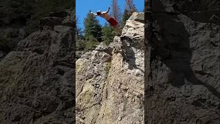 Cliff Jumping  60 foot backflip 🤯 Colorado GreenMountainReservoir SendItRick CliffJumping [upl. by Eenafit]